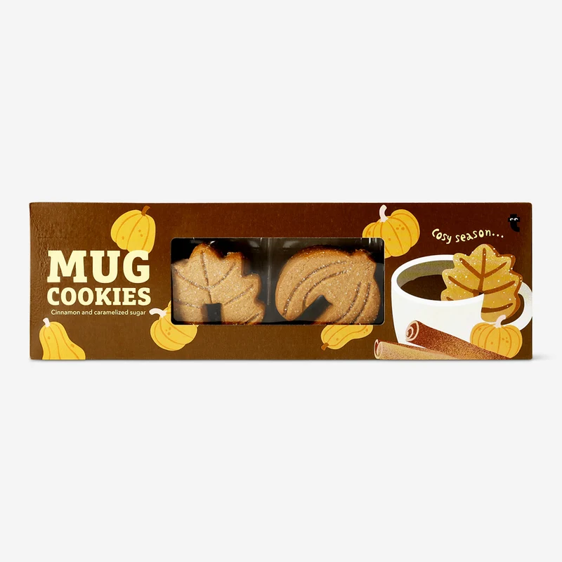 Pumpkin and autumn leaves mug cookies - Cinnamon flavoured