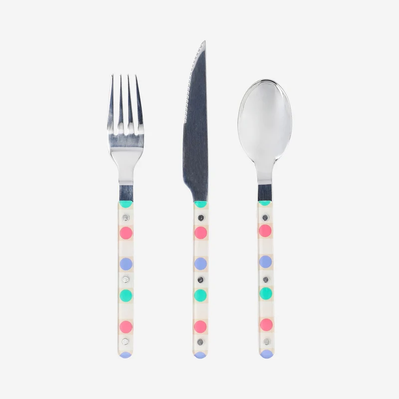 Cutlery set with dots - 3 pcs