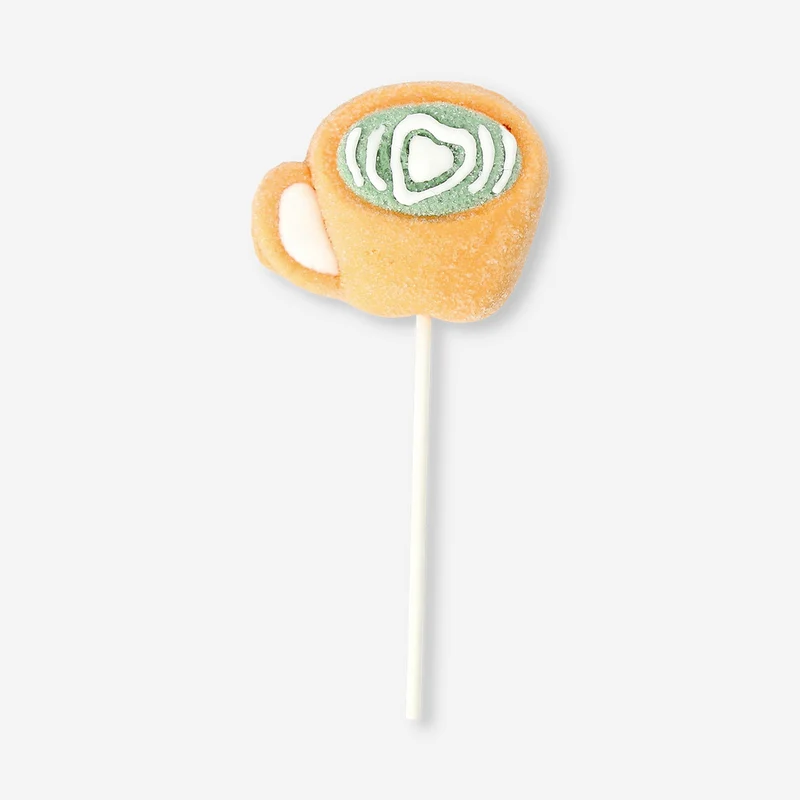 Marshmallow on a stick - Matcha latte