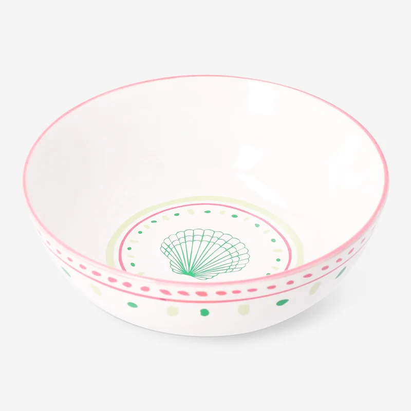 Ceramic bowl with dots and seashell - 15 cm