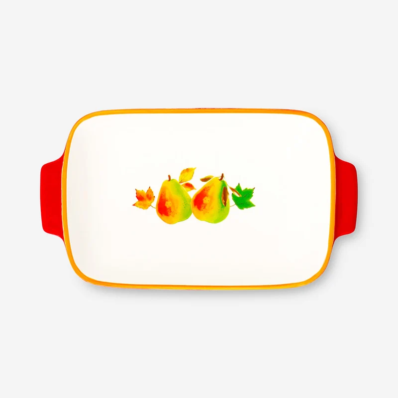 Ceramic oven dish with fall design - 28x16 cm