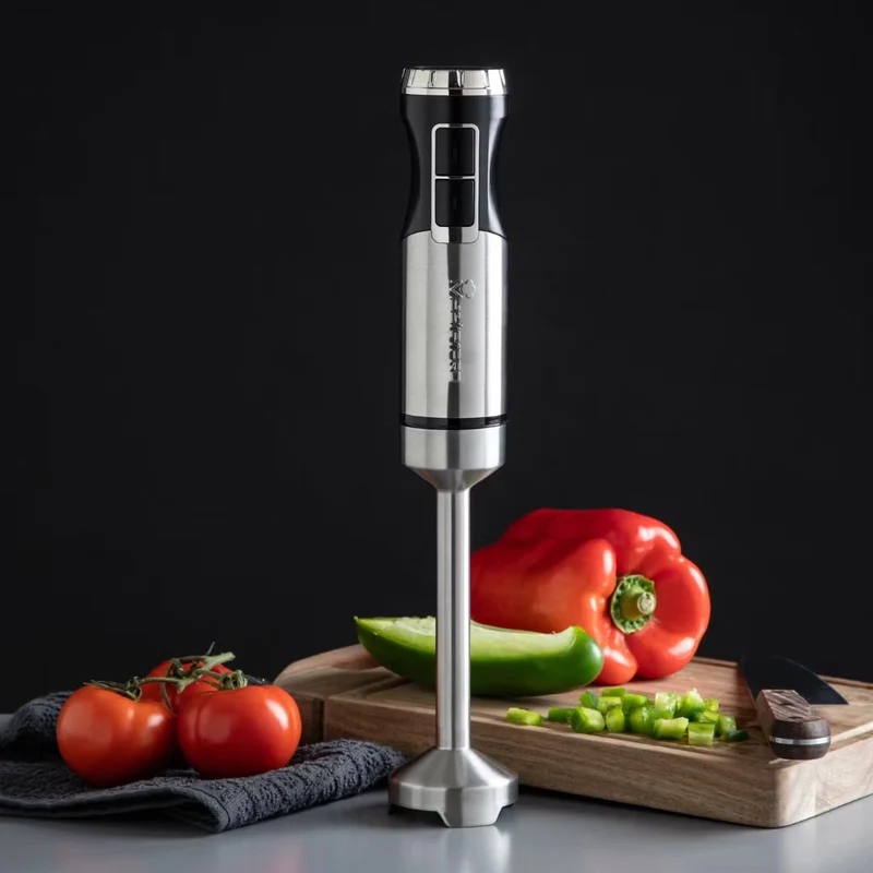 Frullatore a Immersione in Acciaio Inox 900W con 15 Velocità