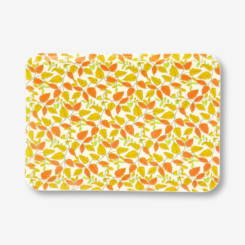Decorative tray with autumn leaves - 22x31 cm