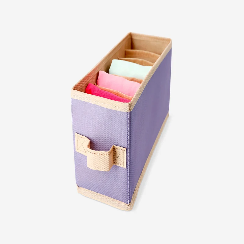 Purple storage basket with 8 compartments - 13x30 cm
