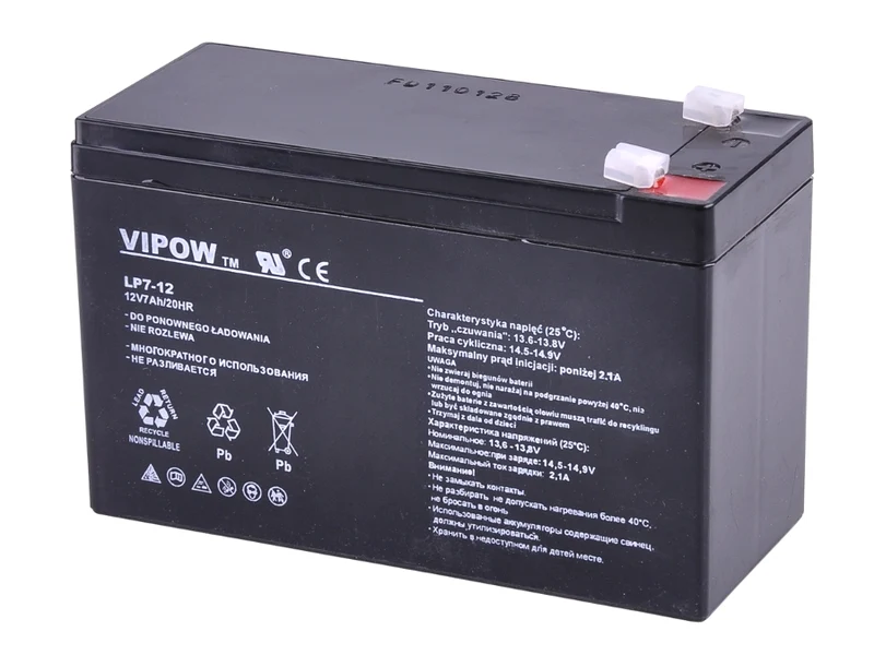 Batteria al gel esente da manutenzione 12V 7Ah Vipow BAT0211