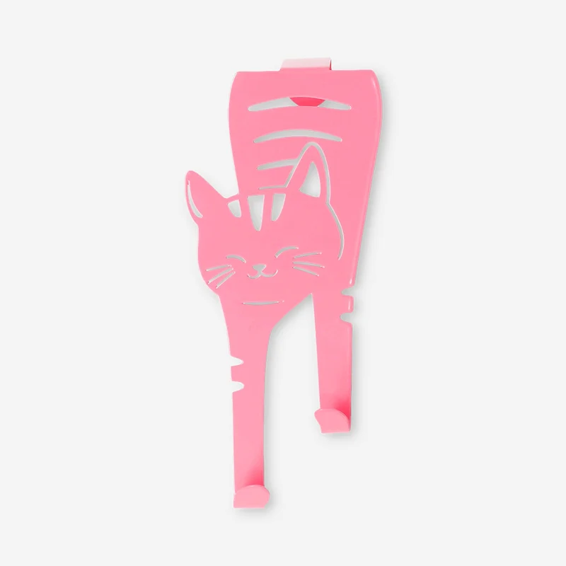 Pink cat hook for the door
