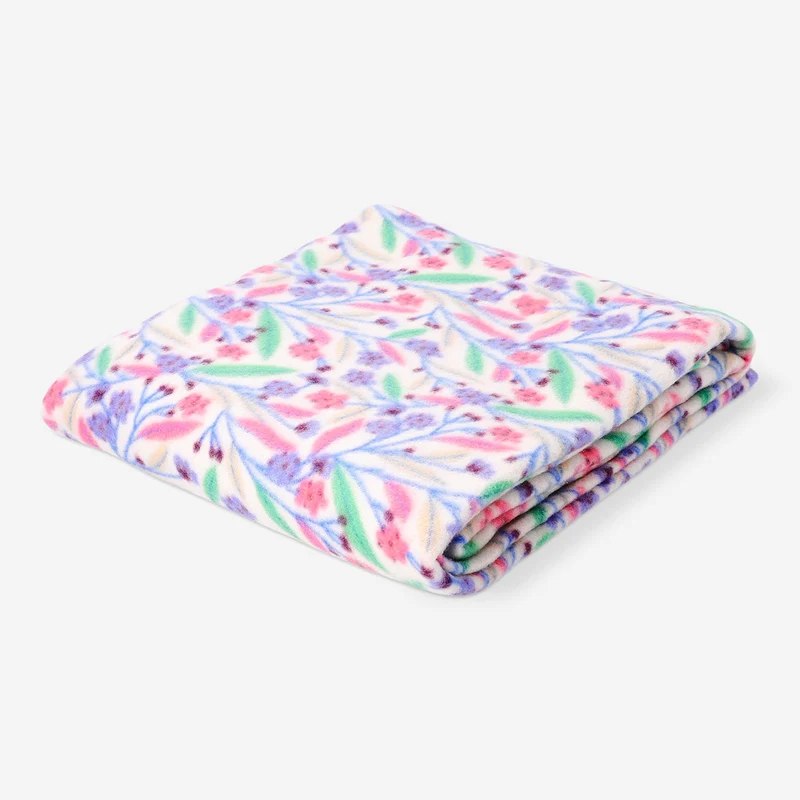 Floral fleece blanket - 180x130 cm
