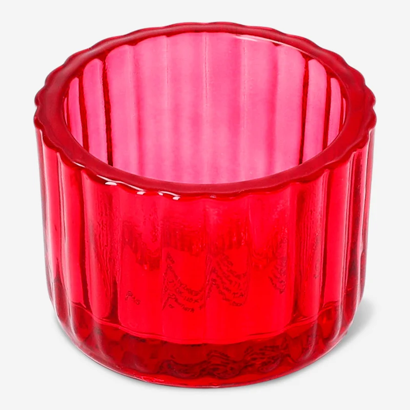 Pink glass tealight holder