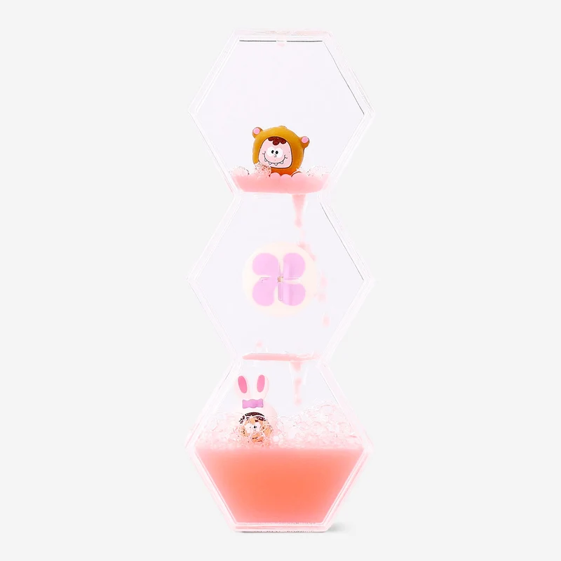 Decorative hourglass with candy monster icons