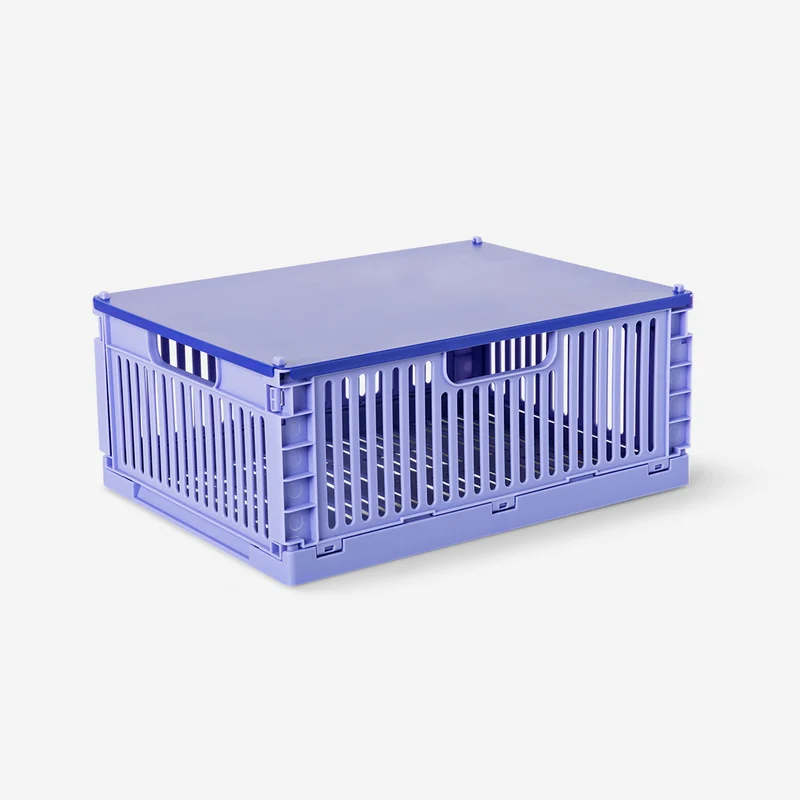 Purple metal lid for collapsible storage box - 30x22 cm