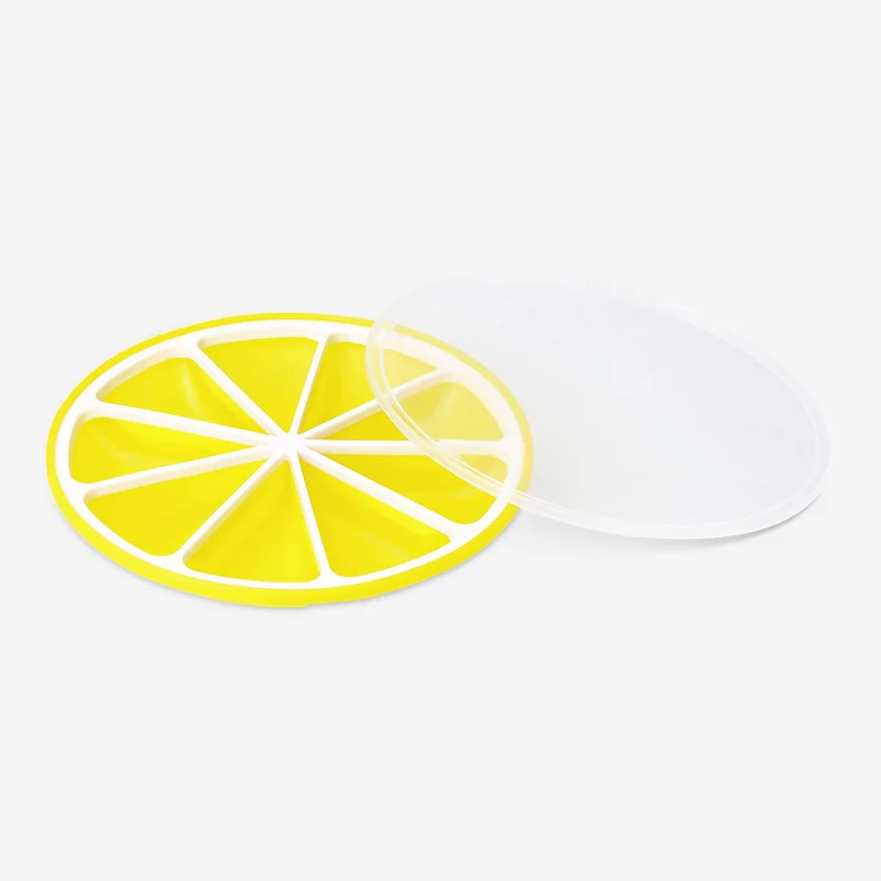 Lemon shaped ice cube tray with lid