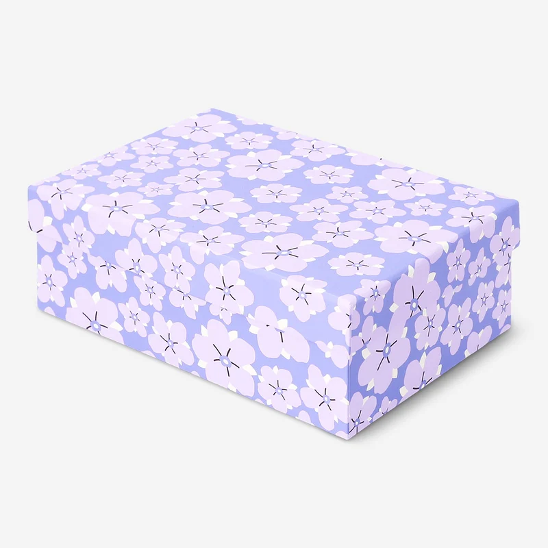 Storage box with purple flower - 14x20 cm