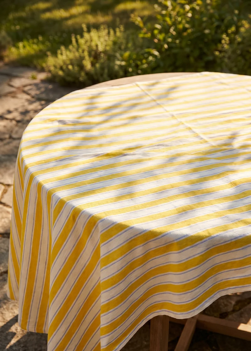 Yellow striped tablecloth - 140x220 cm