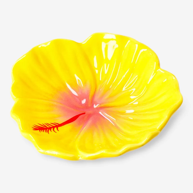 Hibiscus flower decorative dish - 12 cm