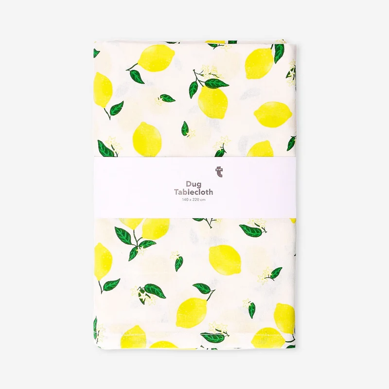 Tablecloth with lemon print - 140x220 cm