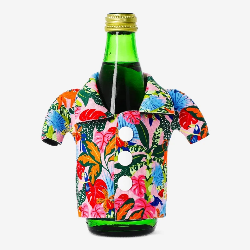 Thermal bag for cup with tropical print