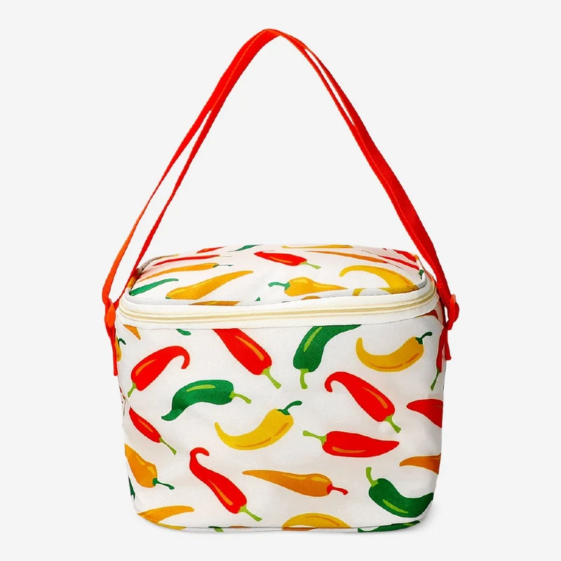 Cooler bag with chili print - 21x14 cm