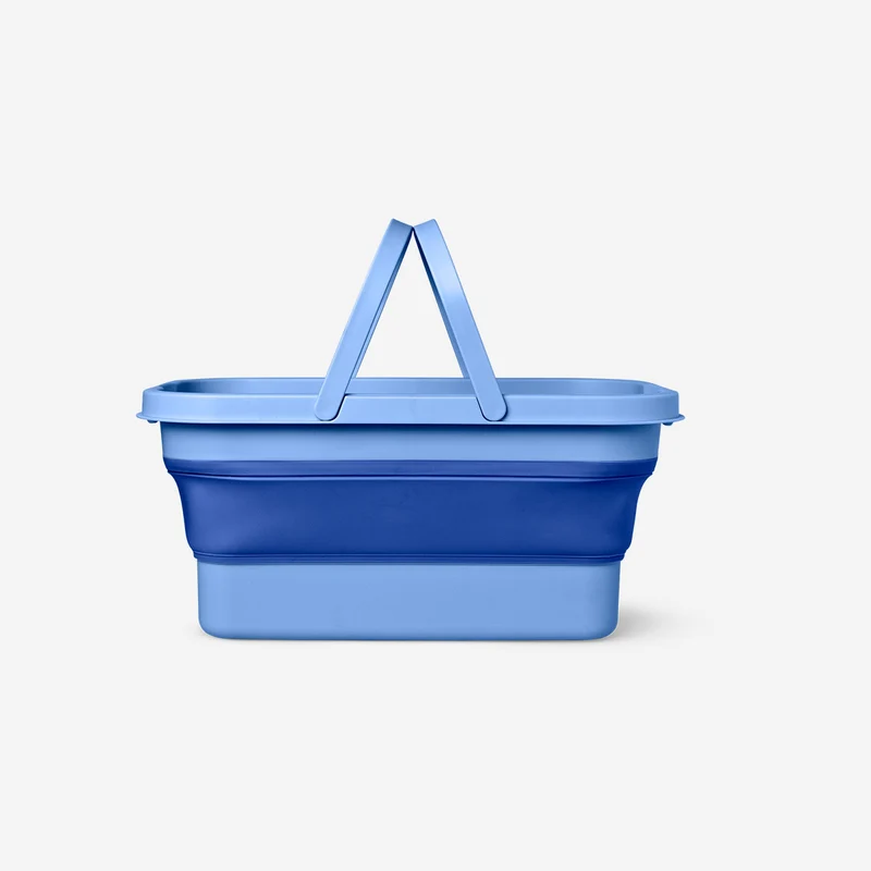 Blue foldable picnic box with table