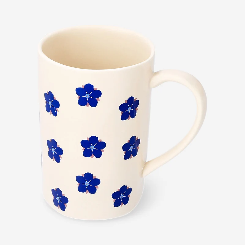 Mug with blue flowers - 570 ml