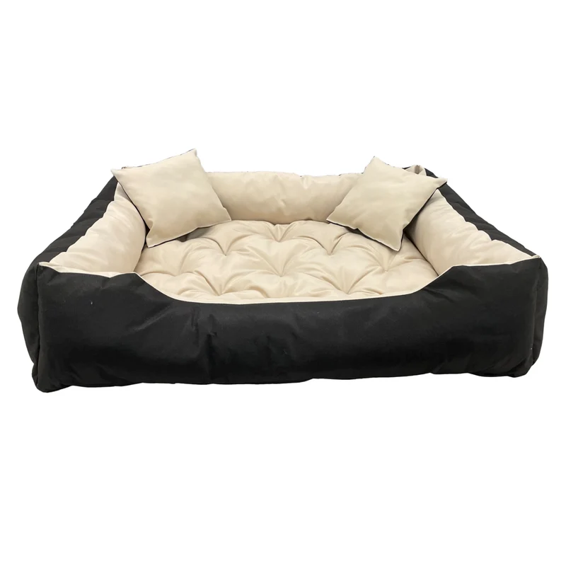 Ecco Letto per cani e gatti con cuscini Materiale impermeabile in nylon per animali domestici lavabile Dimensioni interne: 40x30 / Dimensioni esterne: 55x45cm Beige