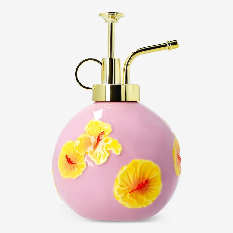 Ceramic mist spray bottle - Hibiscus flower print