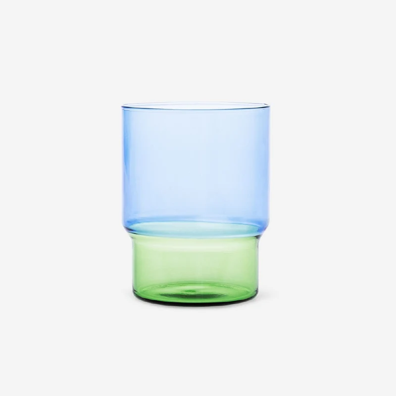 Blue and green drinking glass - 400 ml