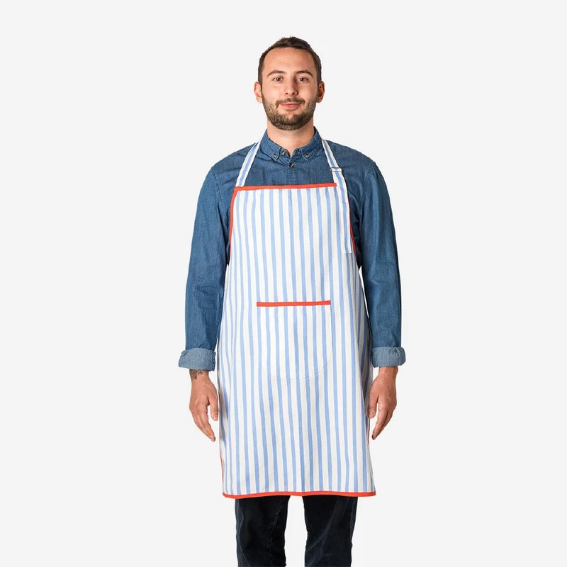 Apron with blue stripes - For adults