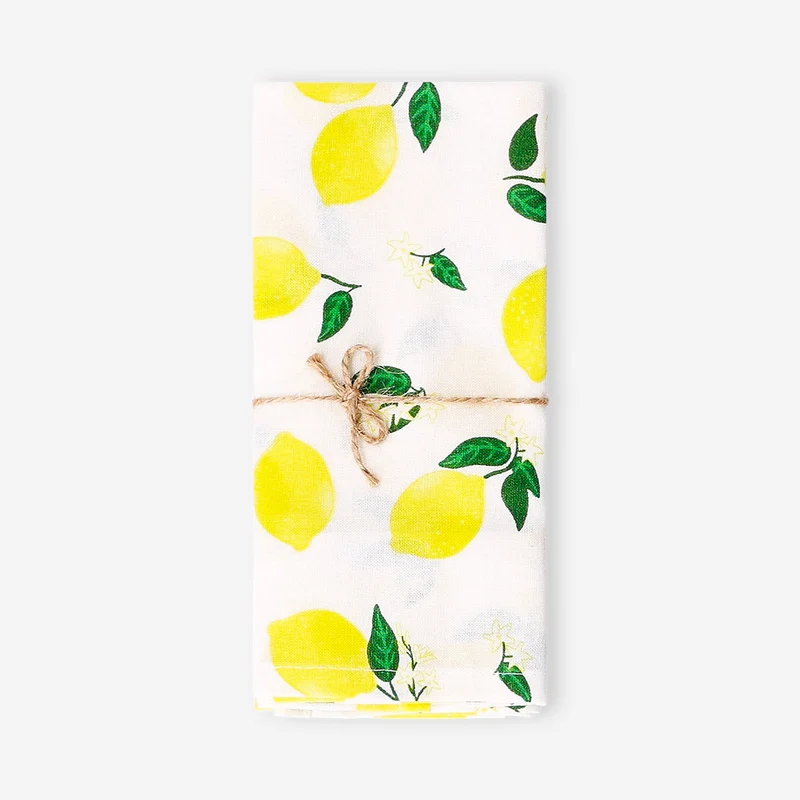 Fabric napkins with lemon print - 2 pcs