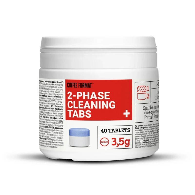 Pastiglie per la pulizia della macchina da caffè, 2-phase Cleaning TABS+ 40x3,5 g Coffee Format