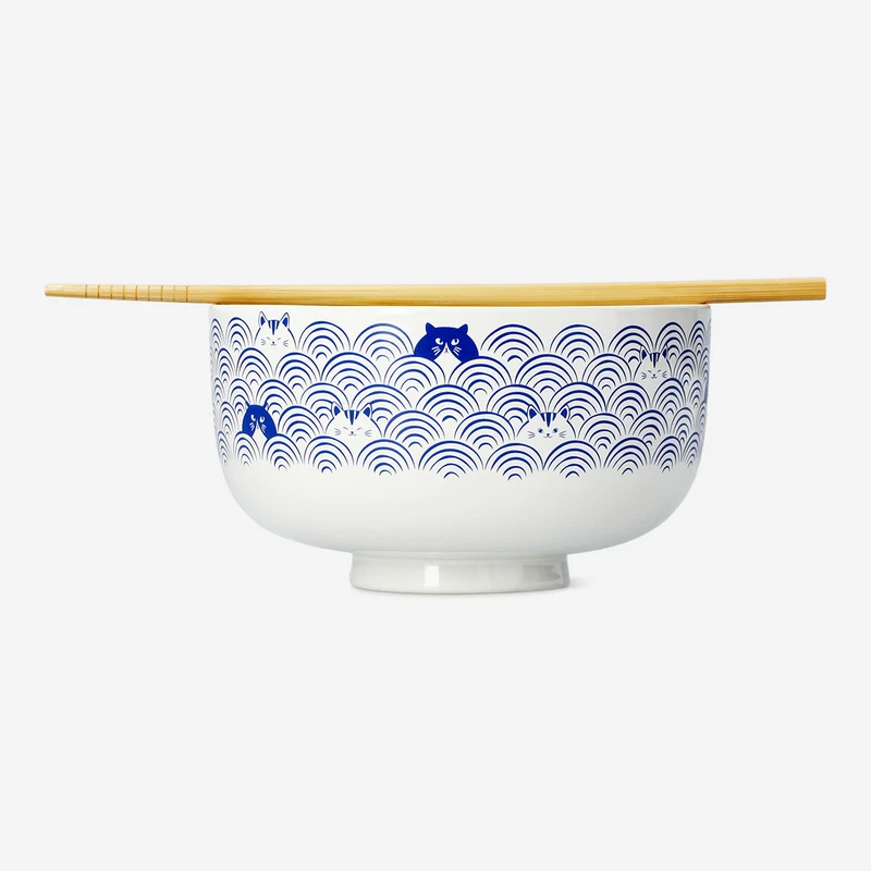 Ramen bowl set with chopsticks