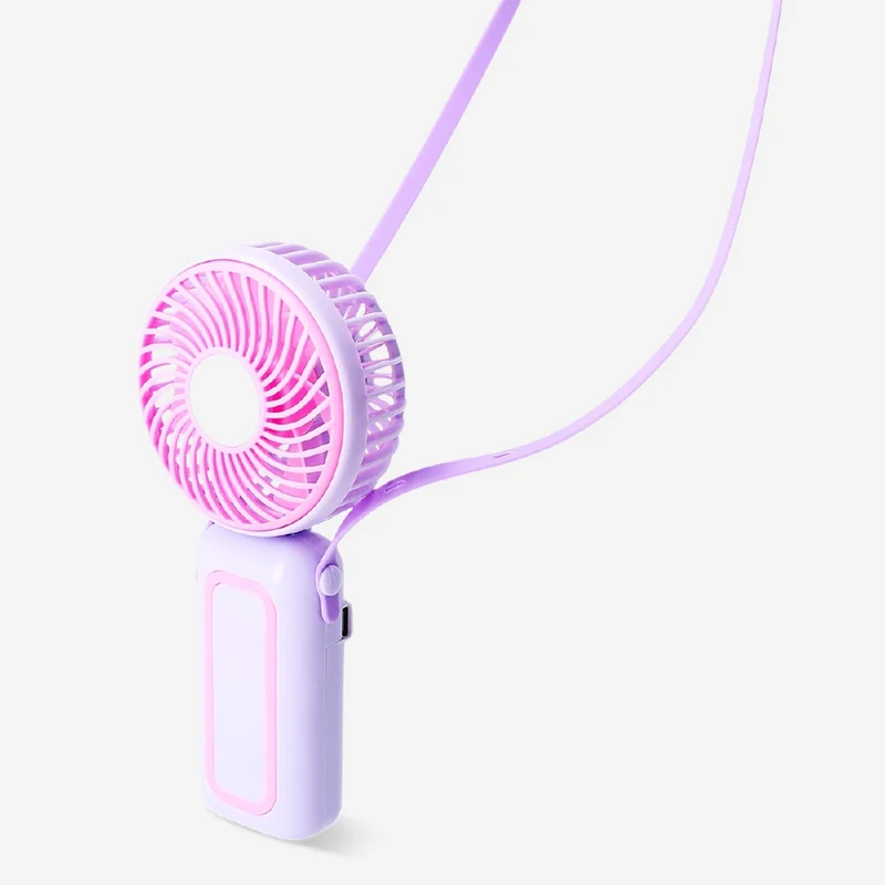 Handheld fan with strap - Purple and pink