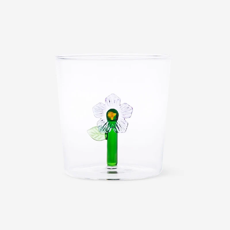 Drinking glasss with flower inside - 350 ml