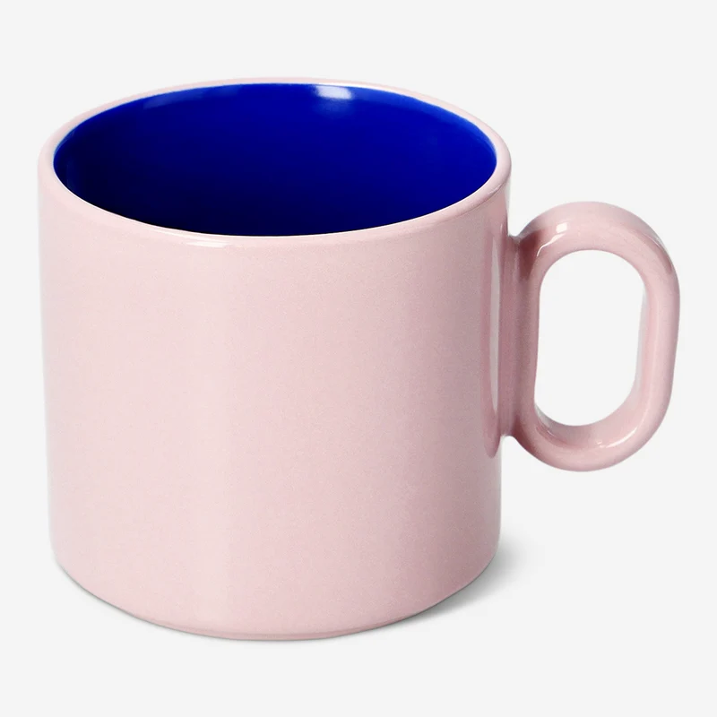 Designer Collection - Pink mug with oval handle - 313 ml