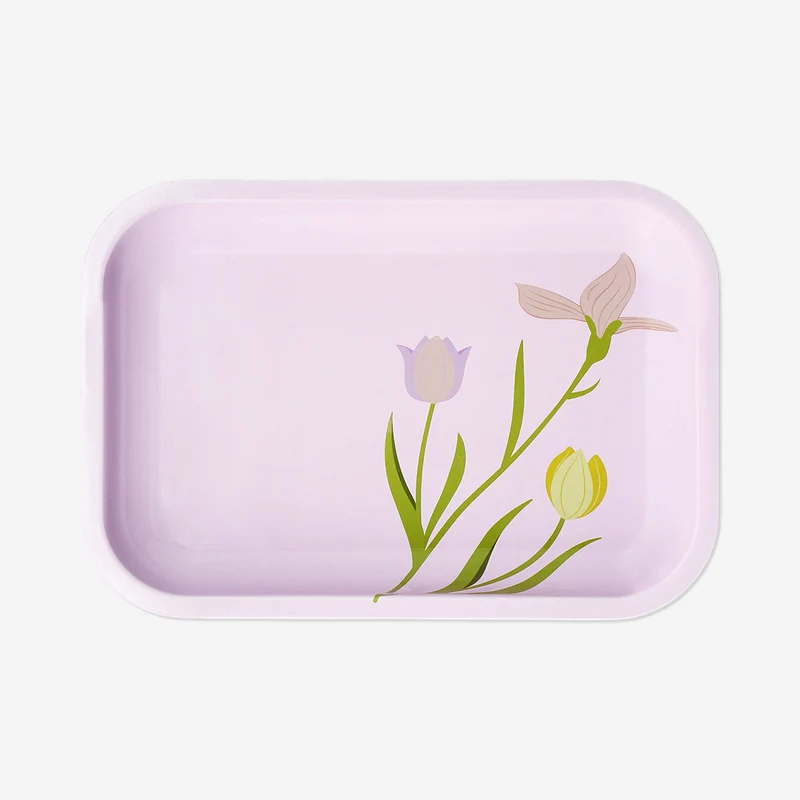 Decorative tray with floral print