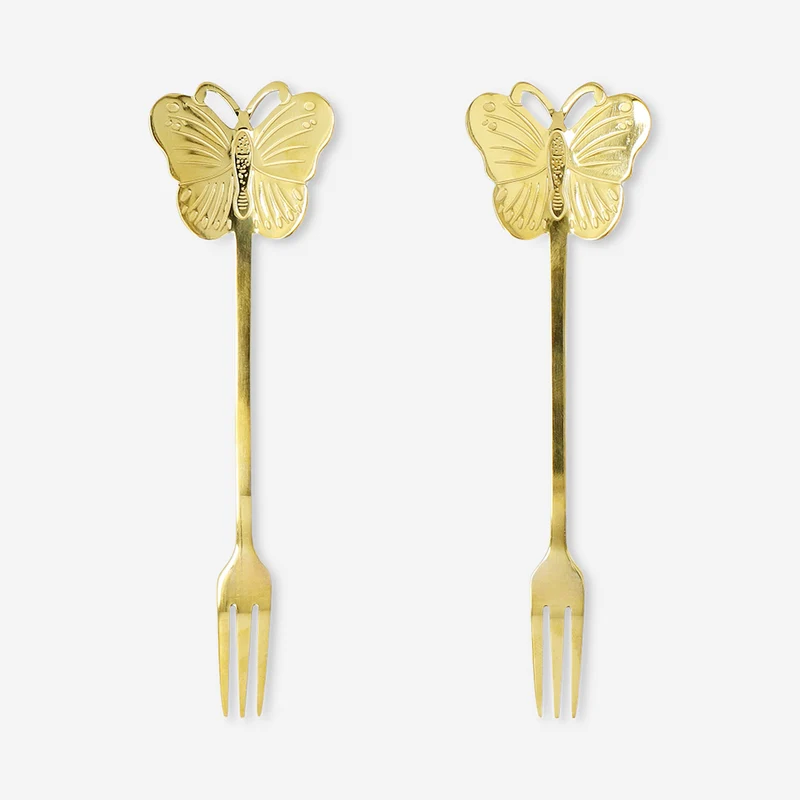 Dessert forks with butterfly topper - 2 pcs