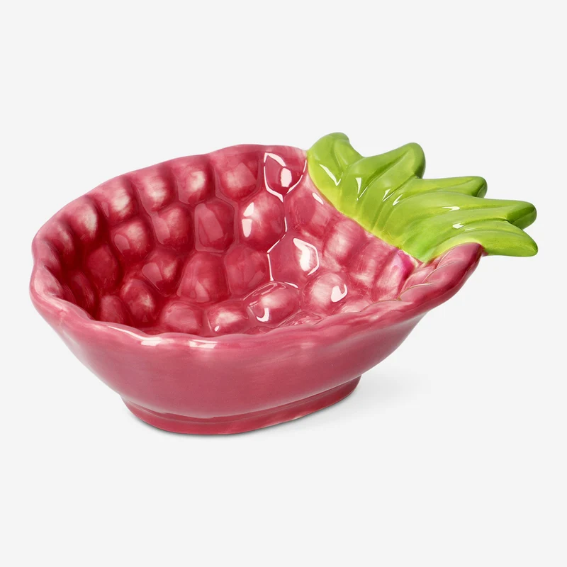 Pink ceramic raspberry bowl - 16 cm