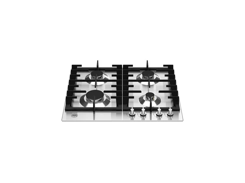 Ⓜ️🔵🔵🔵 BERTAZZONI P604MODX - Piano Cottura a Gas, 60 cm, 4 Fuochi, Acciaio Inox, Serie Modern, Griglie in ghisa