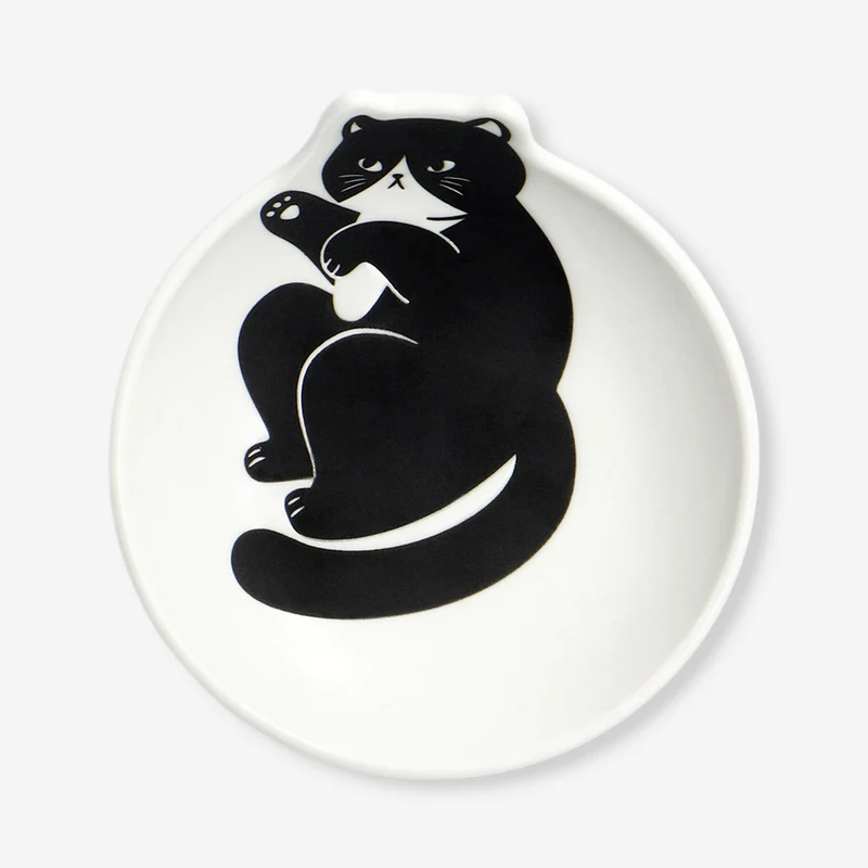 White bowl with cat - 10 cm