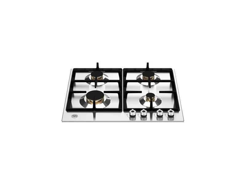 Ⓜ️🔵🔵🔵 BERTAZZONI P604PROX - Piano Cottura a Gas, 60 cm, Acciaio inox, Serie Professional, 4 Fuochi, Griglie in ghisa
