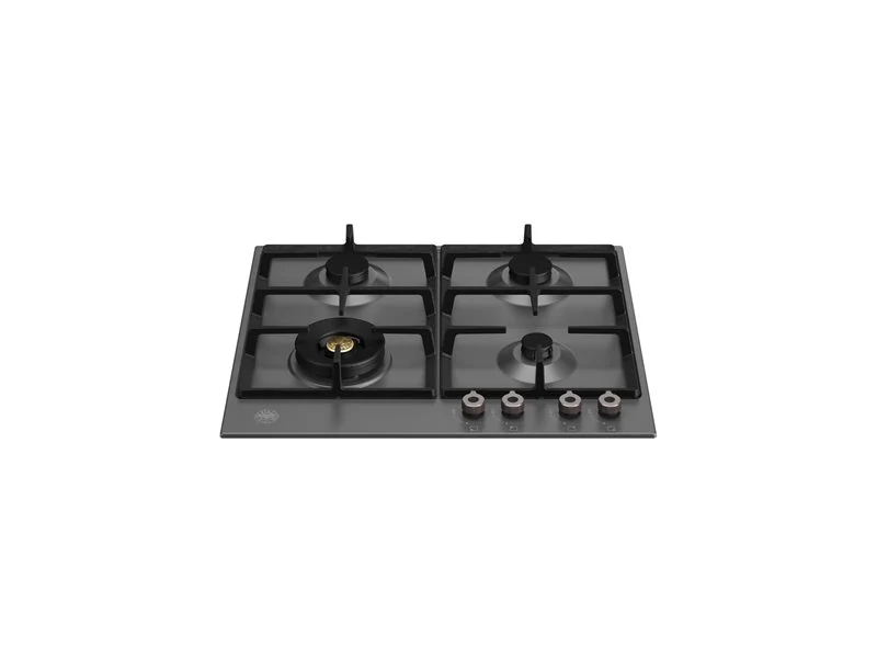Ⓜ️🔵🔵🔵 BERTAZZONI P604LPRONE - Piano Cottura a Gas, 60 cm, Nero Opaco, Serie Professional, Wok Laterale