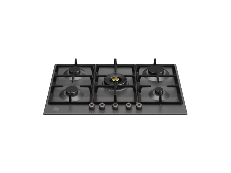 Ⓜ️🔵🔵🔵 BERTAZZONI P755CPRONE - Piano Cottura a Gas, 75 cm, Nero Opaco, Serie Professional, Wok Centrale