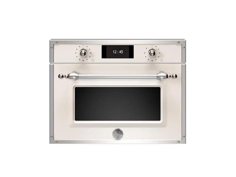 Ⓜ️🔵🔵🔵 BERTAZZONI F457HERMWTAX - Forno a Microonde Combinato, 60x45 cm, Avorio/Inox, Serie Heritage, Display TFT, 7 Funzioni