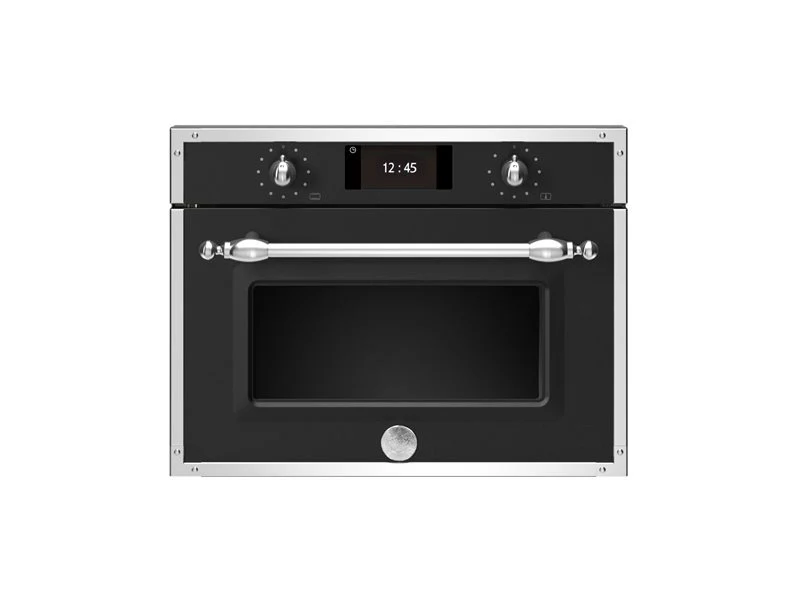 Ⓜ️🔵🔵🔵 BERTAZZONI F457HERMWTNE - Forno a Microonde Combinato, 60x45 cm, Nero, Serie Heritage, Display TFT, 7 Funzioni