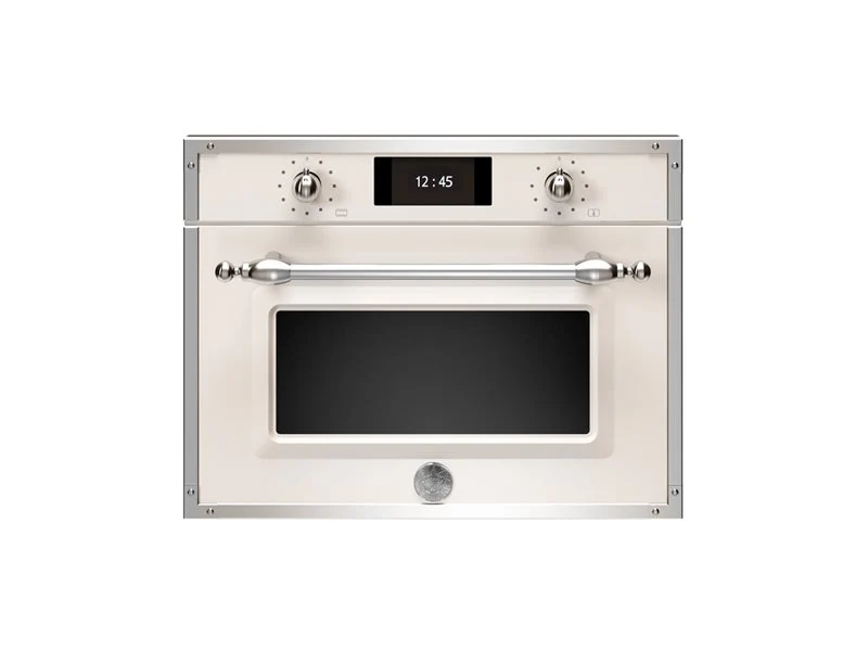 Ⓜ️🔵🔵🔵 BERTAZZONI F457HERVTAX - Forno a Vapore Combinato, 60x45 cm, Avorio/Inox, Serie Heritage, Display TFT, 7 Funzioni