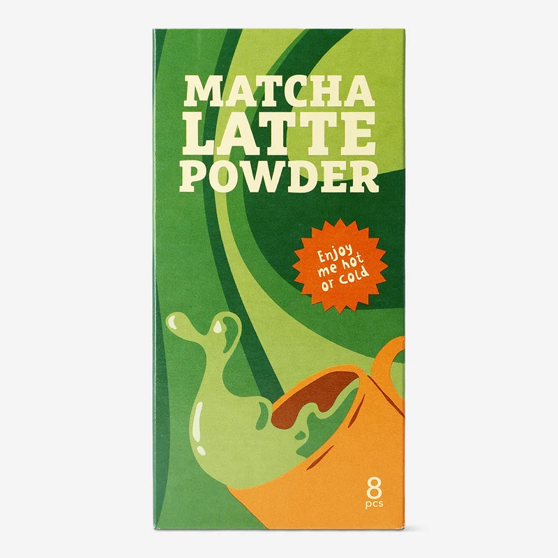 Matcha latte powder sticks
