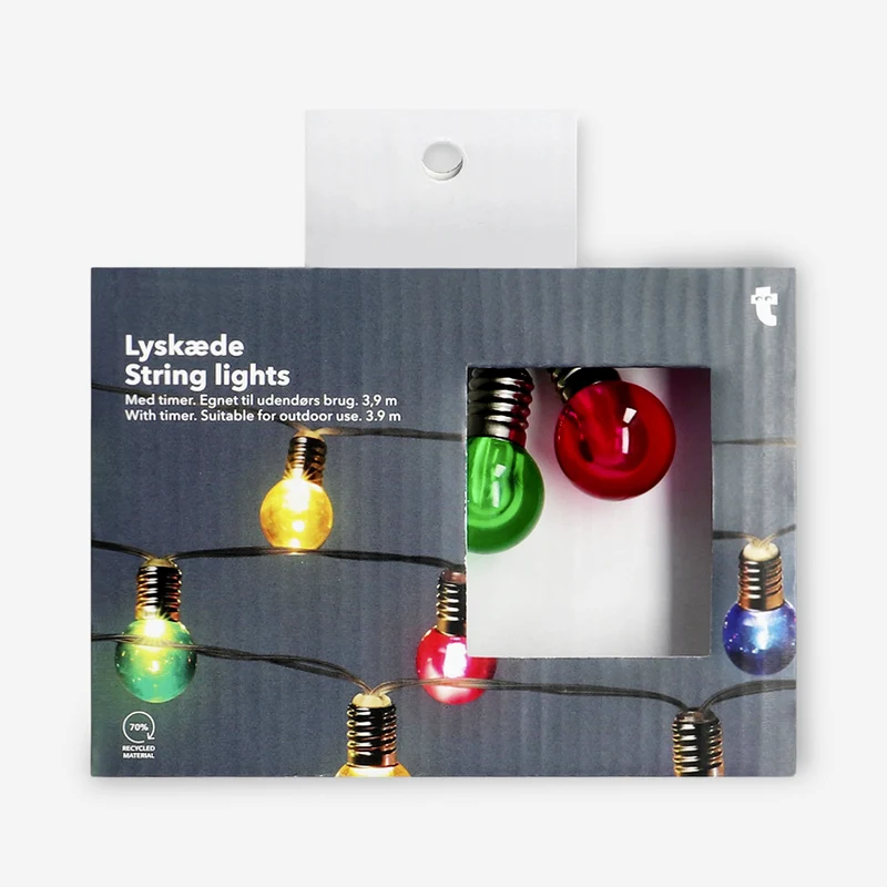 Outdoor string lights - Multi coloured bulbs