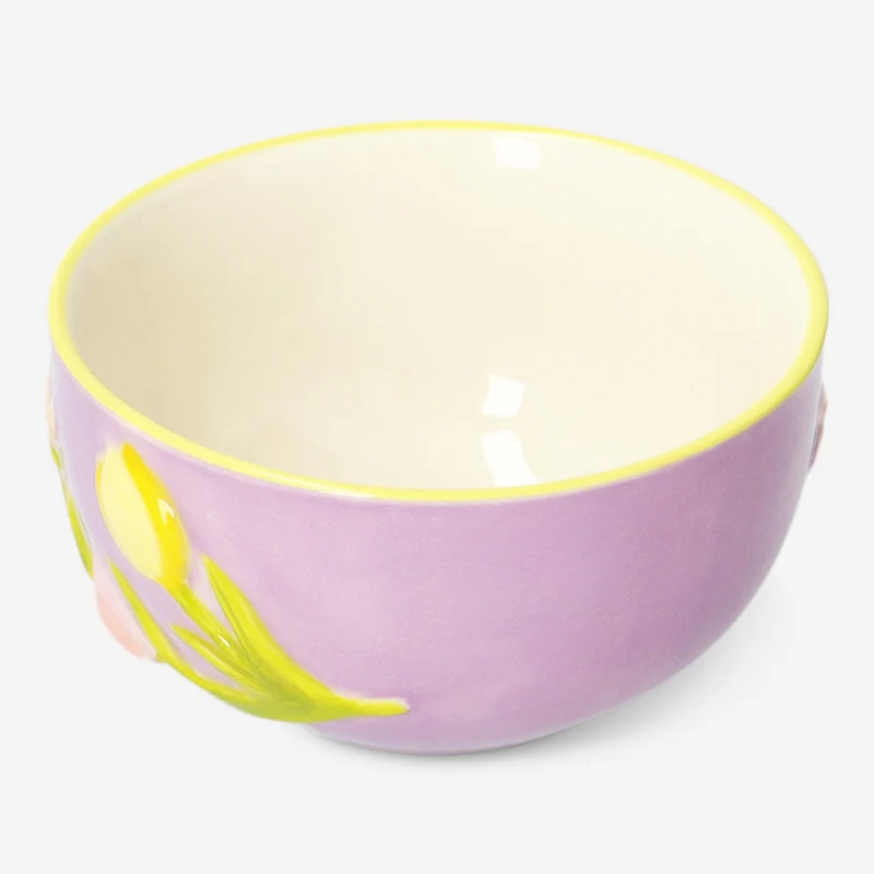 Bowl with embossed flowers and bee - 10 cm