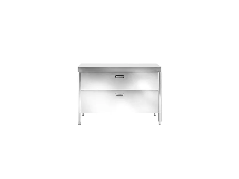 Ⓜ️🔵🔵🔵 Alpes 130C-CONTENIMENTO-1 - LIBERI IN CUCINA, Elemento Contenimento, mobile cucina, acciaio inox, larg. 130cm, prof. 65cm, alt. 90/95cm, 2 cassetti 120cm