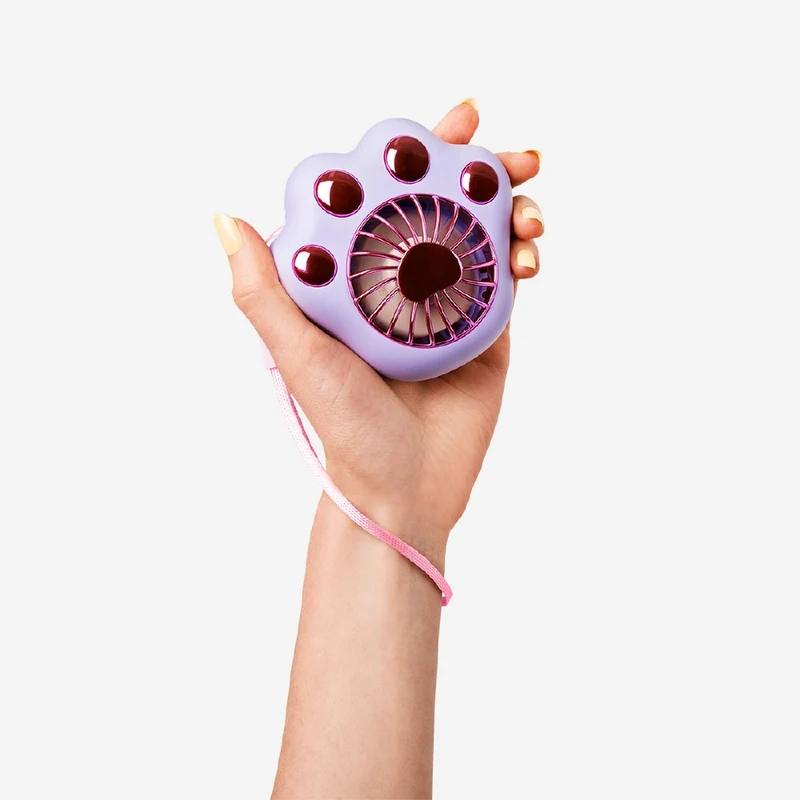 Handheld fan - Purple paw