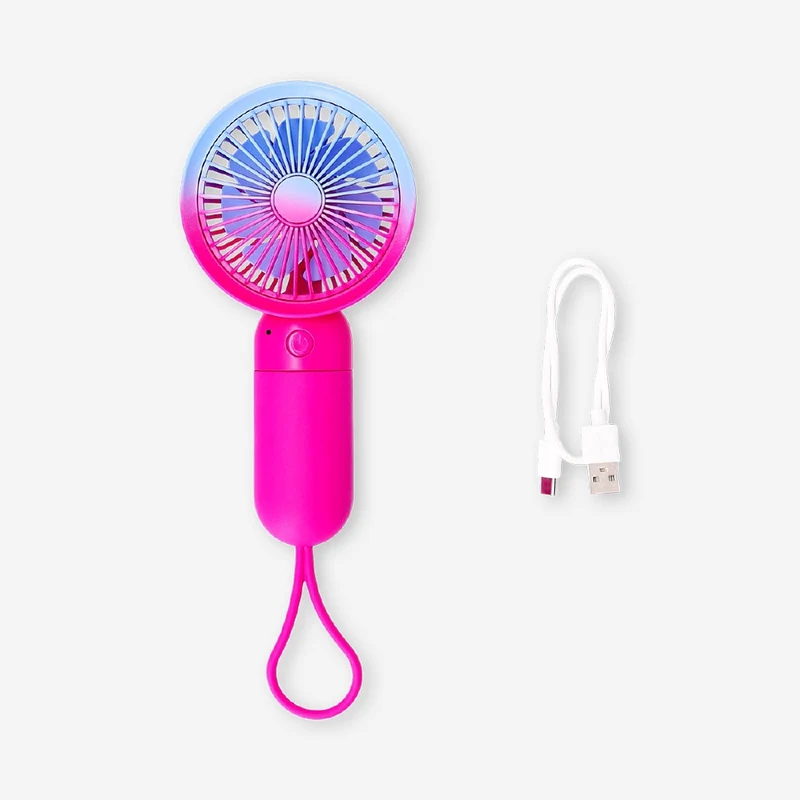 Handheld fan with strap - Gradient pink